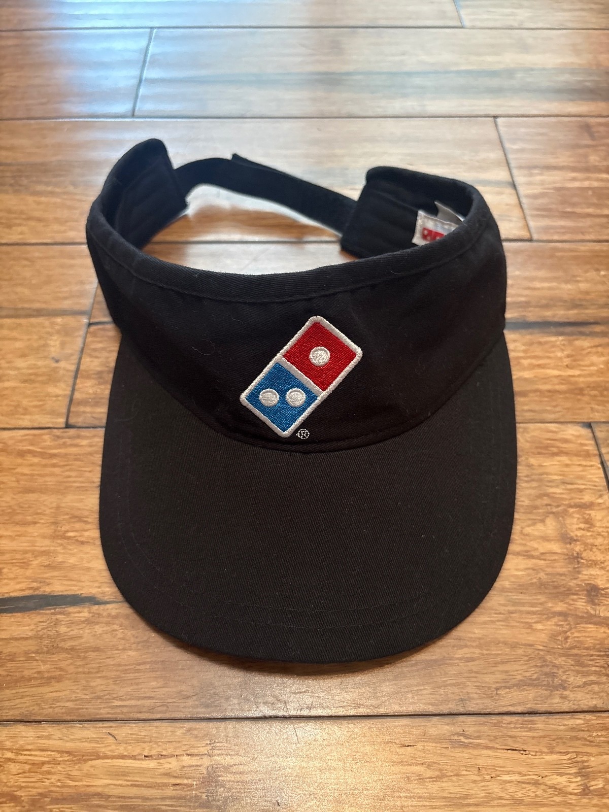 Domino's Gear Black Adjustable Visor Hat Worker Employee Uniform