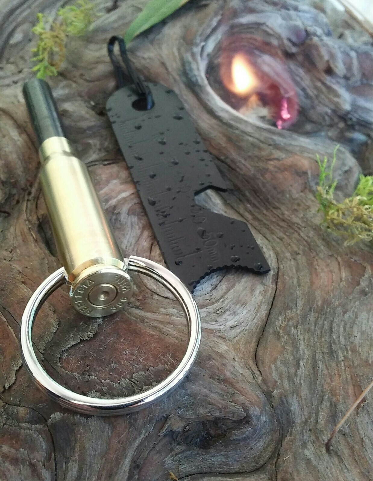 308 Bullet Brass Ferro Rod Flint Steel Fire starter EDC Survival ferrocerium