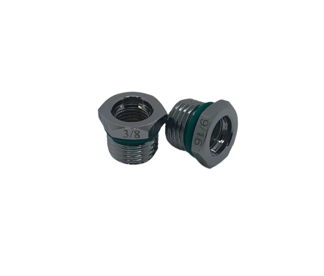 bushing, 9/16-18 UNF male to 3/8-24 UNF female