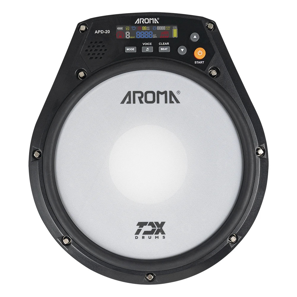 AROMA APD-20 Electronic Drum Practice Pad Mesh Head Metronome USB Charge