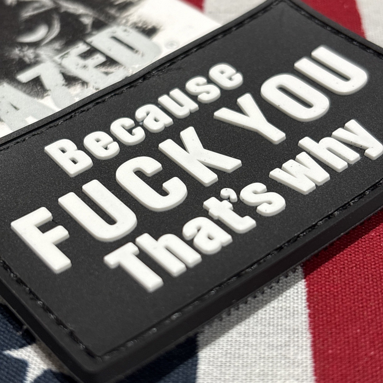 Because That’s Why Blk Wh Morale Tactical Hook & Loop Patch High Quality 3d PVC