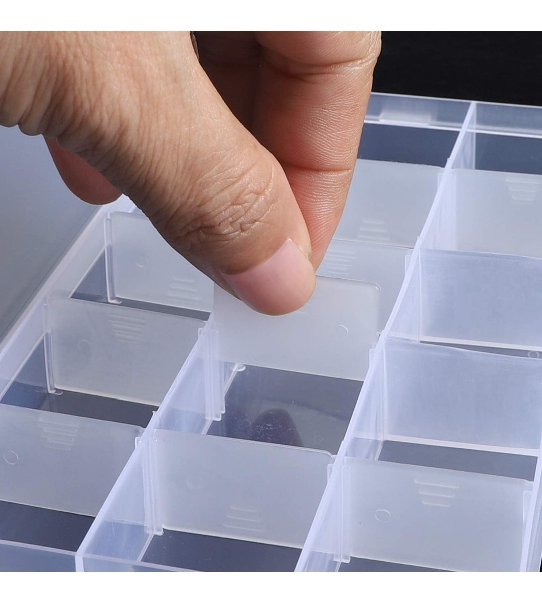 10 Pack 15 Grids Plastic Bead Organizer Containers Storage, Adjustable Dividers