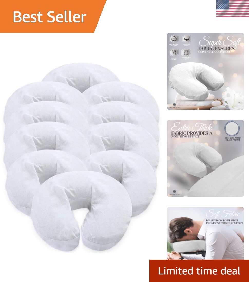 Pack of 10,  Extra Thick 100% Cotton Flannel Massage Tables Face Cradle C