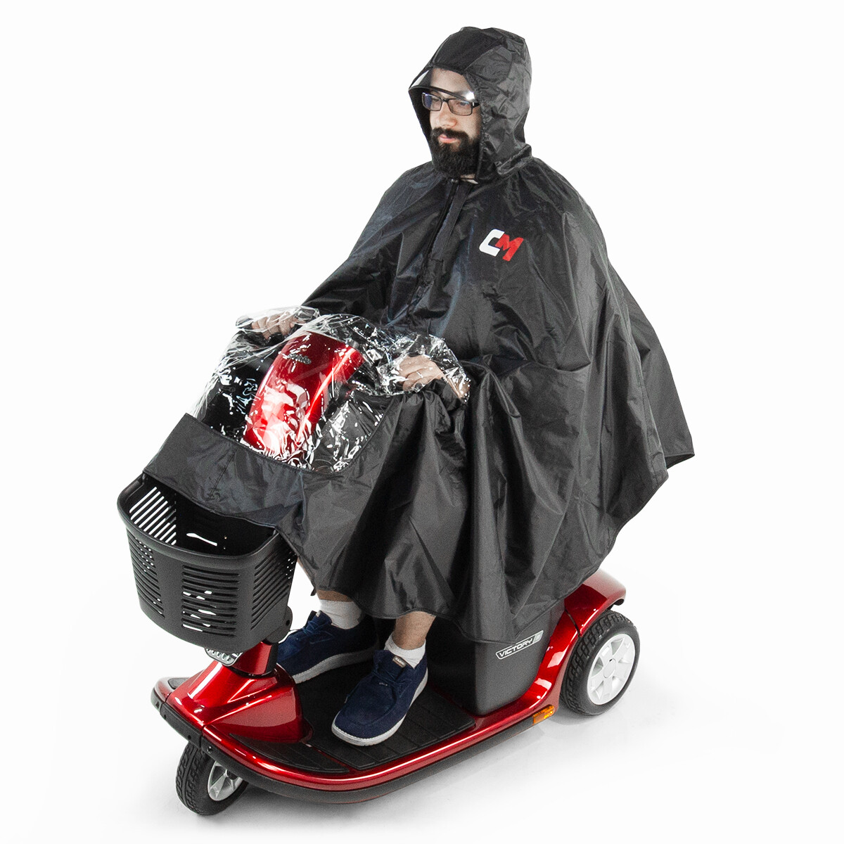 Scooter Rain Poncho Challenger Mobility T850, Lightweight, Waterproof & Cape