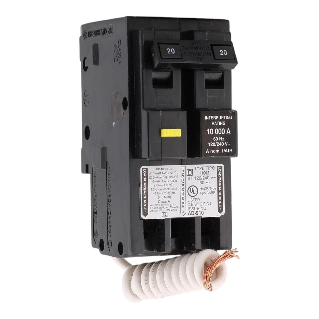LOT OF 10 NEW Square D HOM220GFI 20Amp 2 Pole GFCI Circuit Breaker Ground Fault