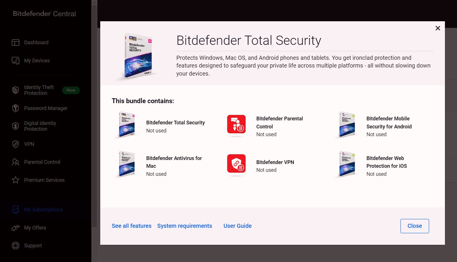 Bitdefender Total Security 2 Years 5 Devices (Windows, MAC, Android Compatible)