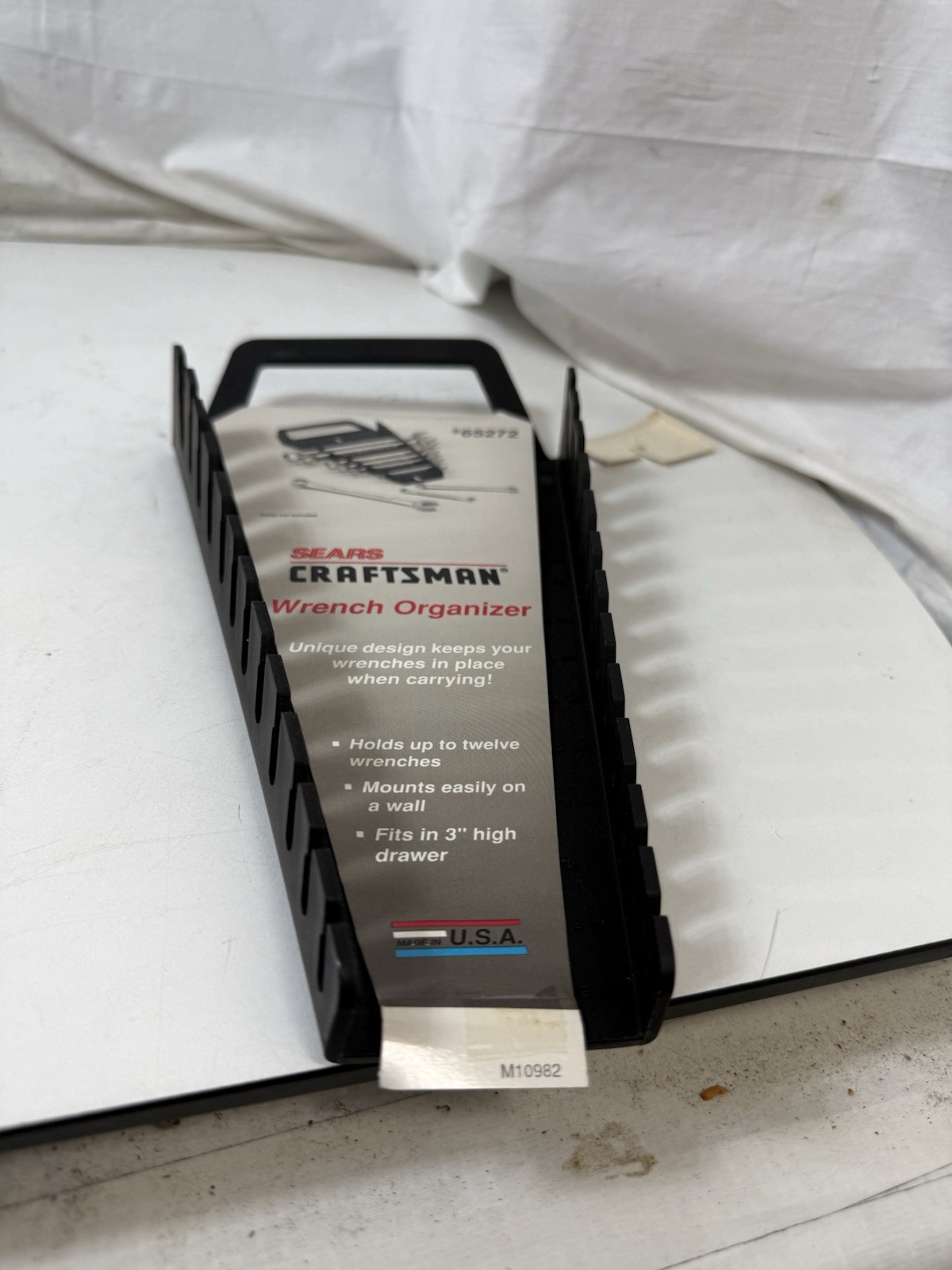 Sears Craftsman Wrench Organizer Holder Wall Mount Drawer Black USA Made 65272