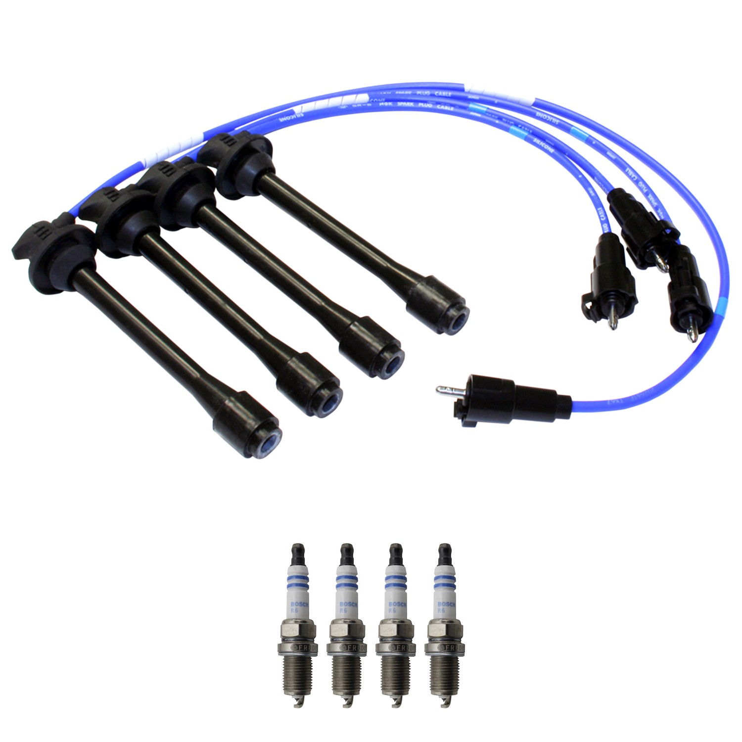 NGK Wire Set & Bosch 4 Double Platinum Spark Plugs Kit for 4Runner 2.7 L4 3RZ-FE