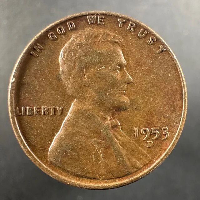 1953-D Lincoln Wheat Cent – Well-Worn Detail