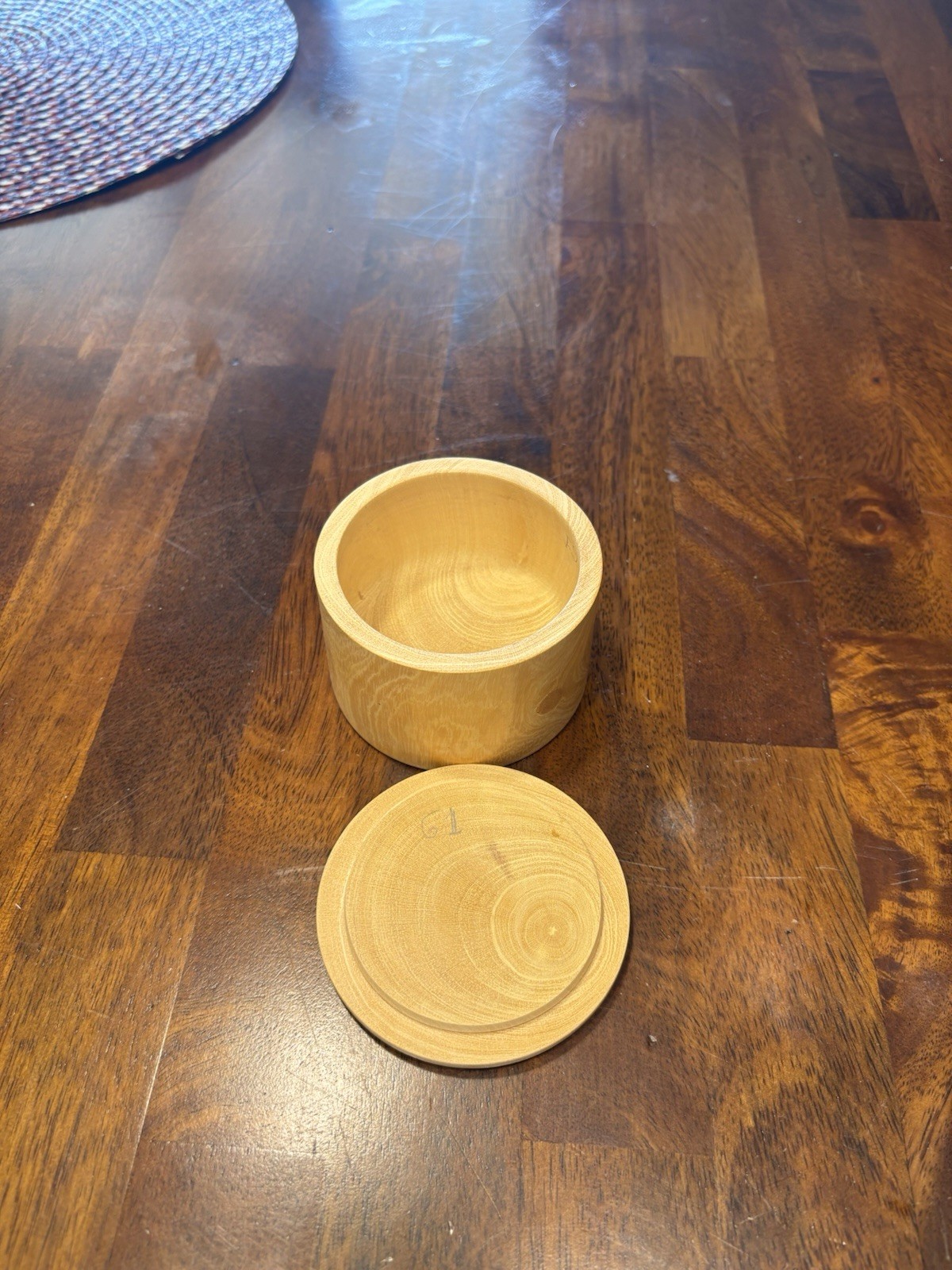 Vintage Peruvian handmade round trinket box