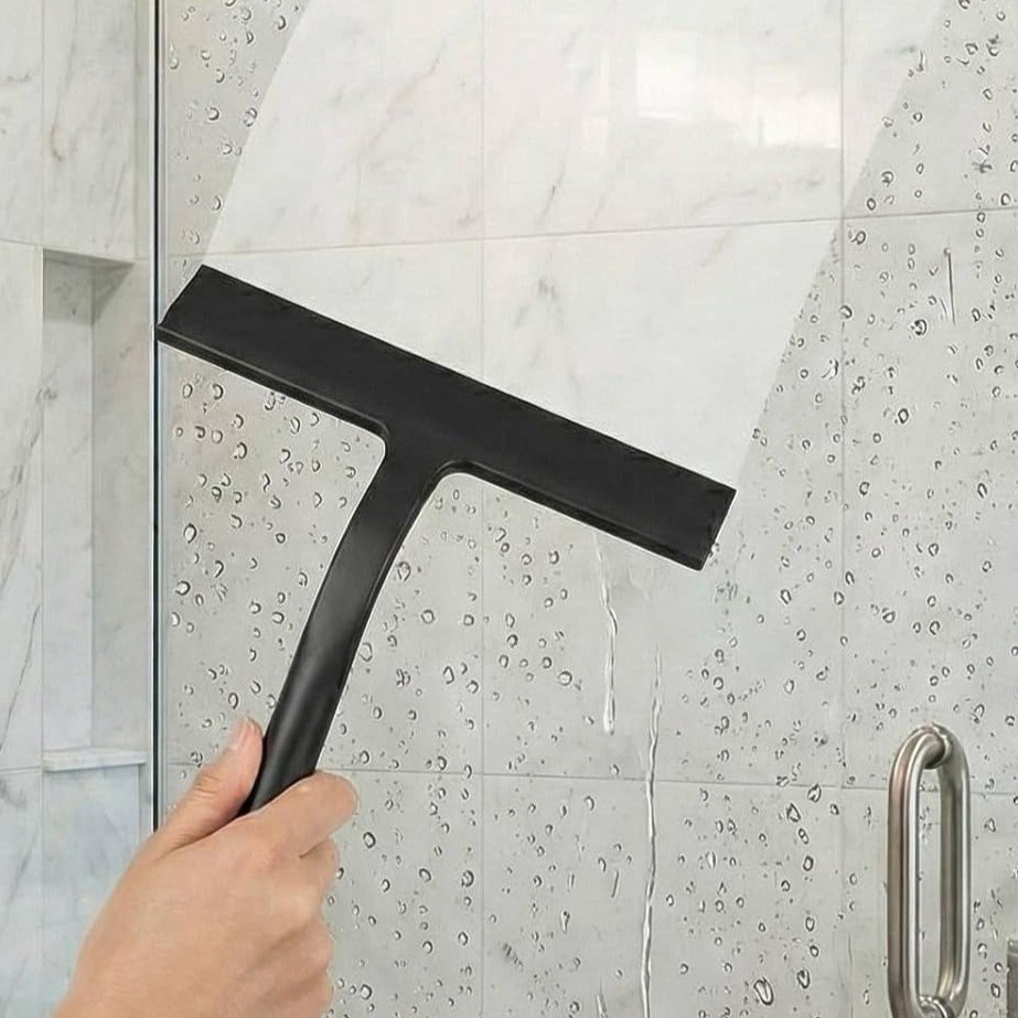 Shower Squeegee for Glass Doors Hang Anywhere Silicone Shower Squeegee with Hook