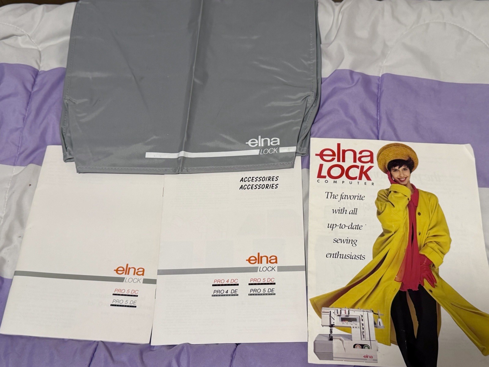 New old stock Elna PRO 5 DC Computerized Serger Overlock Machine + Box & Manuals