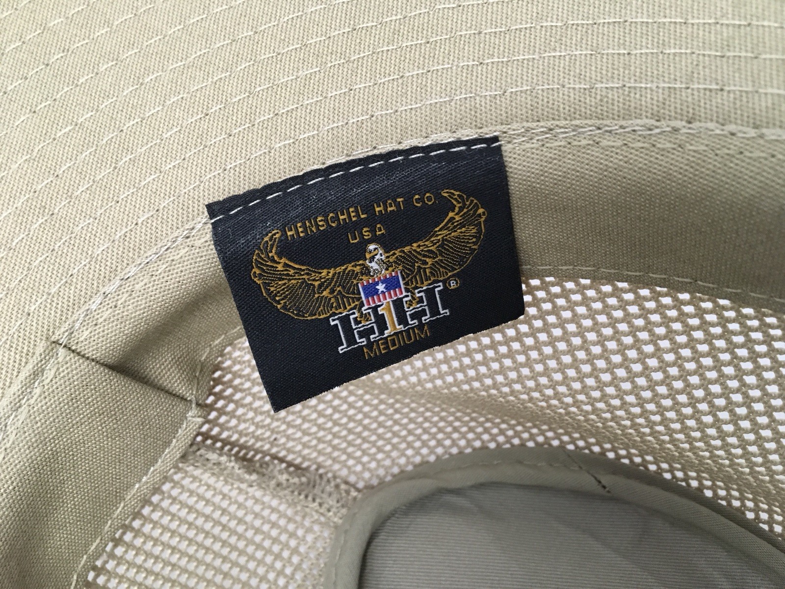 Sun Hat Henschel Packable Mesh Hike Paddle Leather Strap USA Medium Excellent