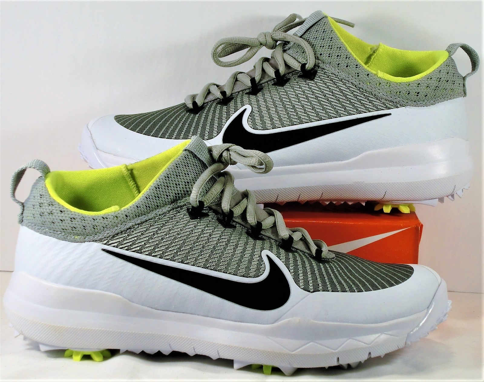Nike Fi Premier Wolf Grey & Black & White & Volt Golf Cleats Sz 7 NEW 835421 001