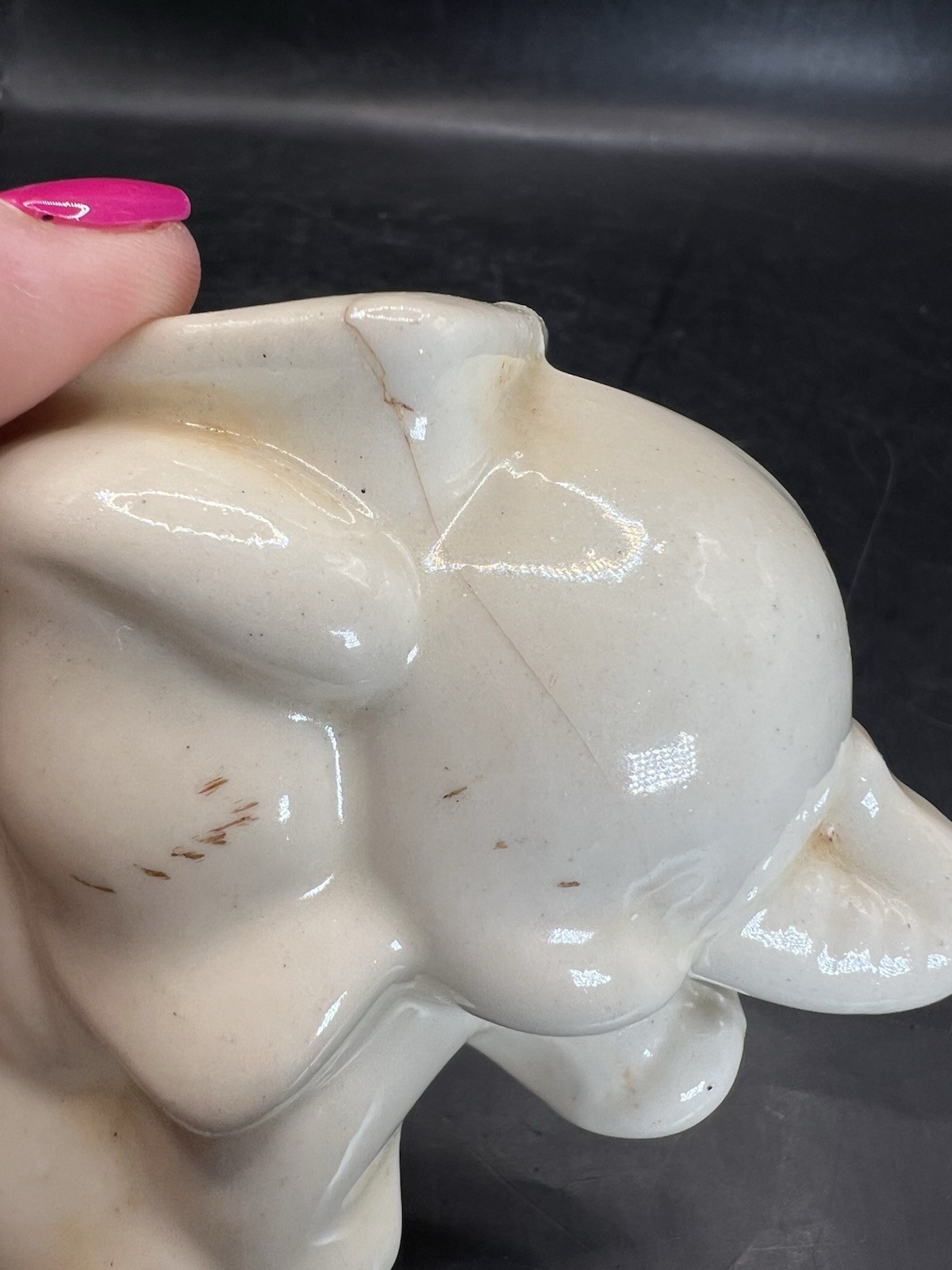 Vintage Small White Elephant Planter 3” Tall READ