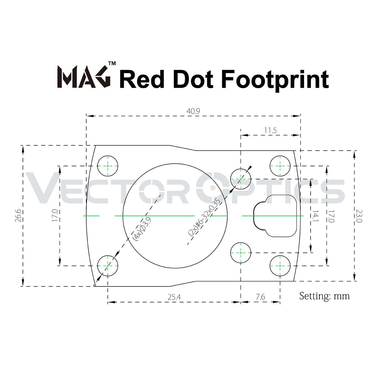 REFLEX OPTIC FOR SPRINGFIELD HELLCAT OSP XDS MOD 2 OSP ELITE 2.8 COMPACT OSP FD