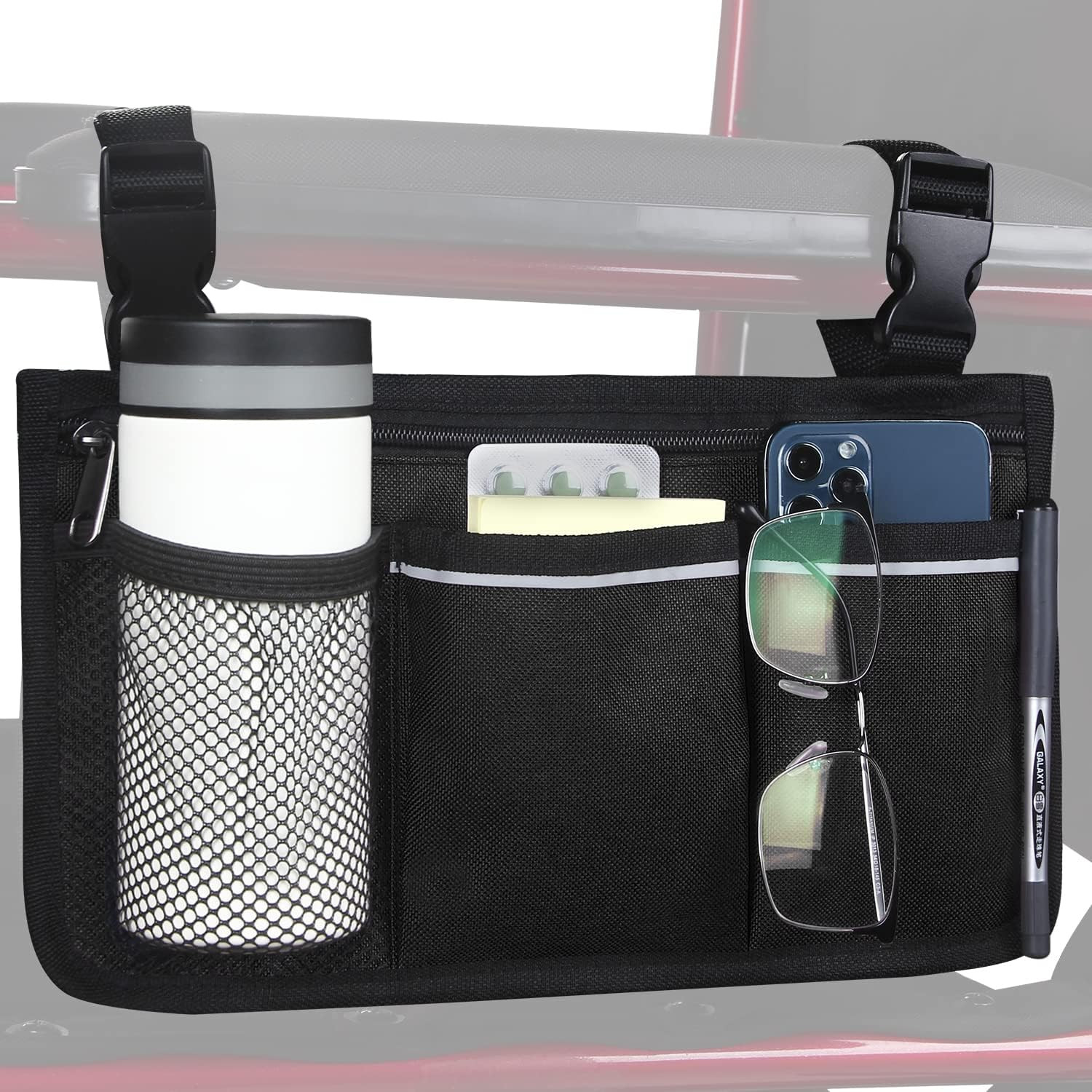 Bolsa lateral para silla de ruedas, bolsa de almacenamiento para reposabrazos de