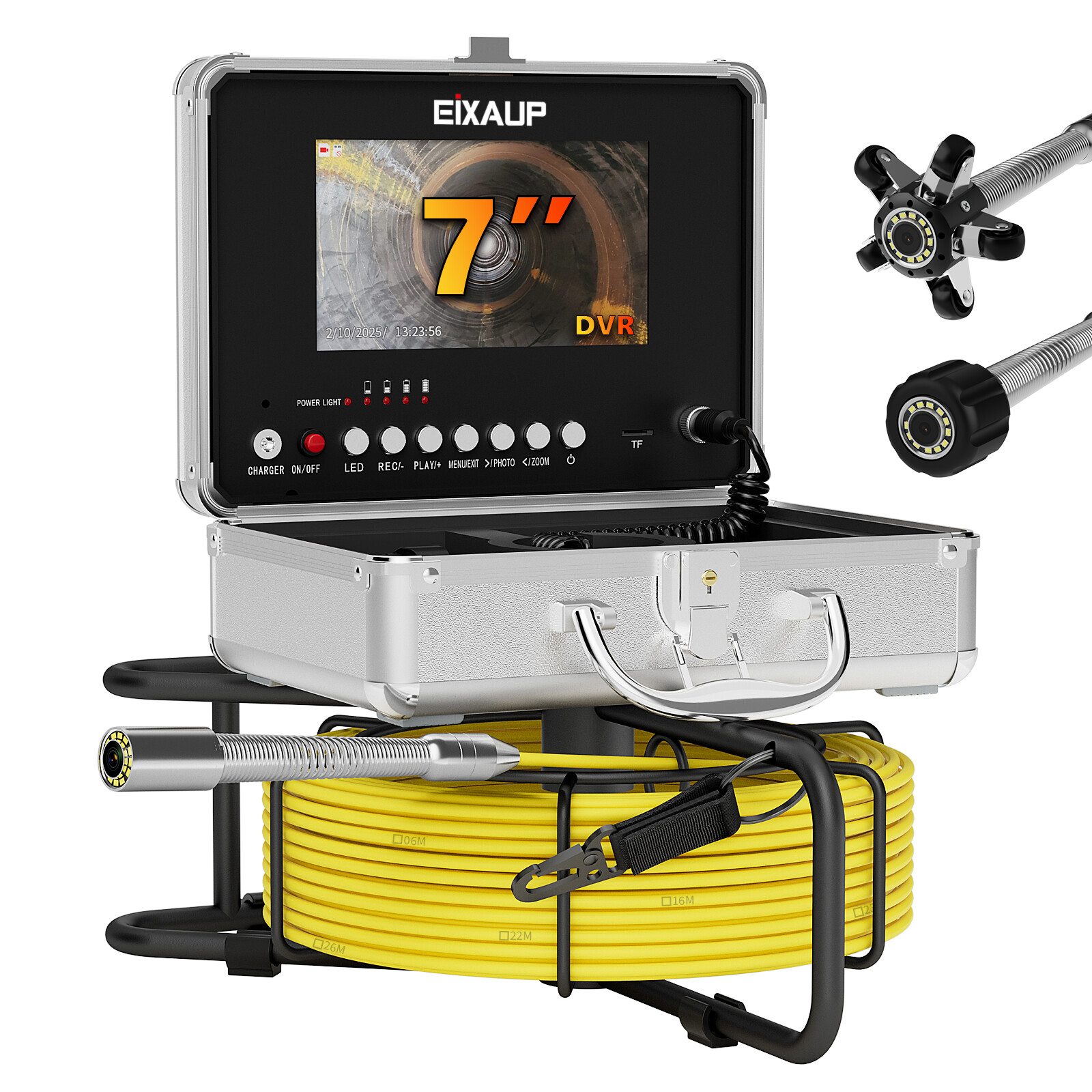 7inch Sewer Pipe Inspection Camera Drain Sewer Pipeline Industrial Endoscope 30m