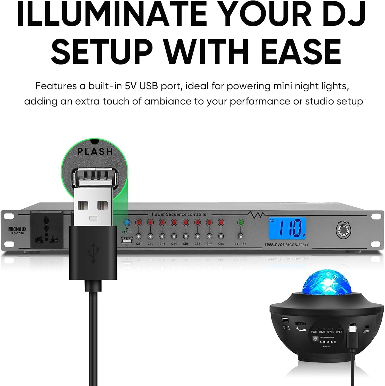 Rack Mount Sequencer Surge Protector 2000W 10 Outlets-