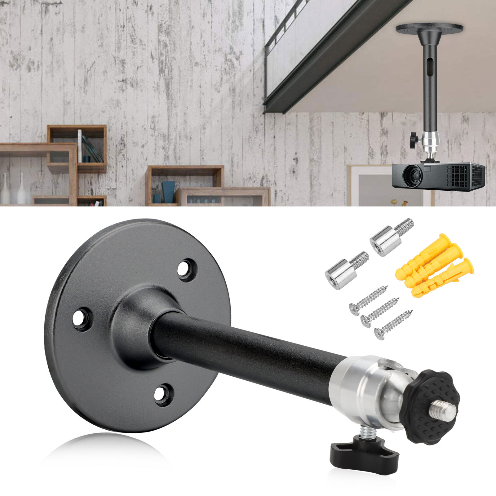 2Pc 360° Rotatable Universal Wall Ceiling Mount Stand For Mini Projector DVR NEW