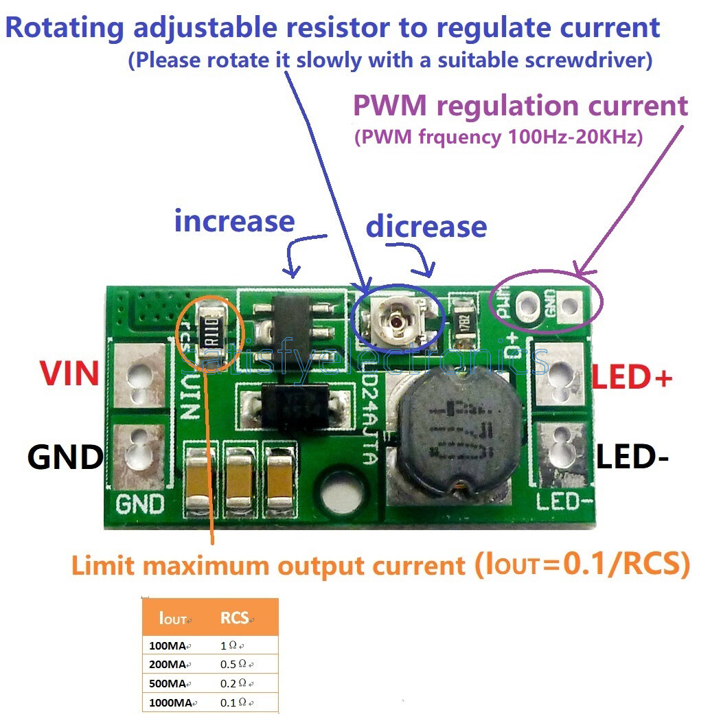 1X DC 6-25V 20W Adjustable LED Driver PWM Controller DC-DC Step-down Constant