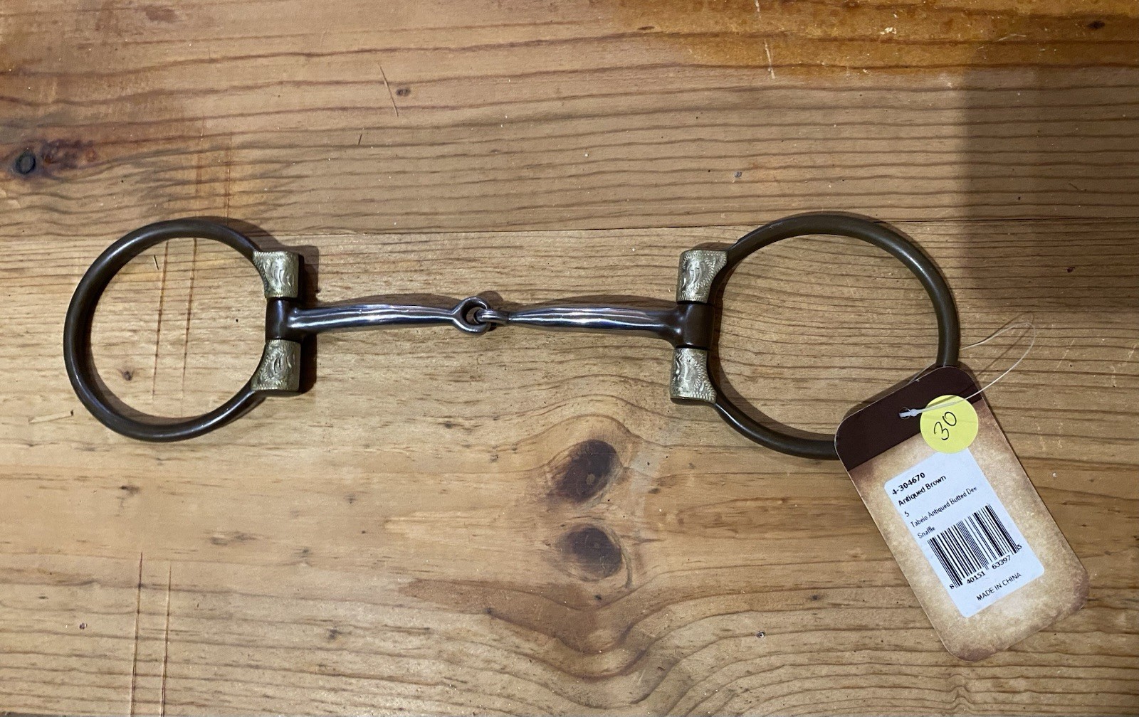 Tabelo Antiqued butted dee ring snaffle bit