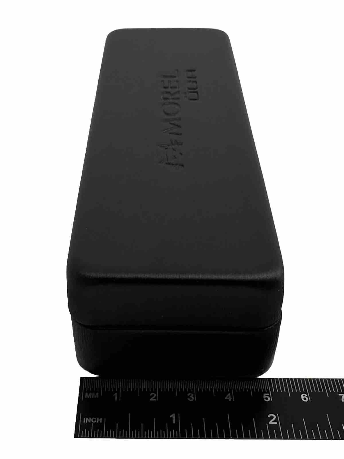 NEW Morel ÖGA Black & Black Hard Clamshell Eyeglasses Case & Microfiber Cloth