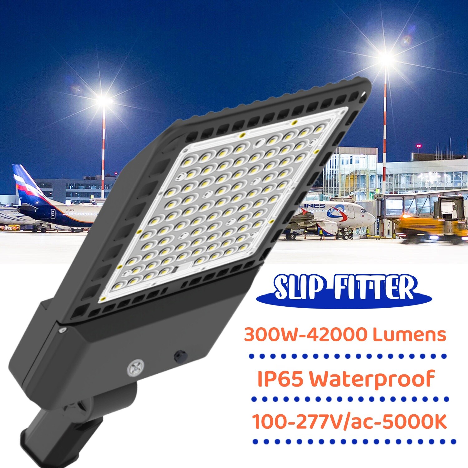 300W Dusk To Dawn LED Shoebox Parking Lot Light Outdoor Street Road Light AC120V