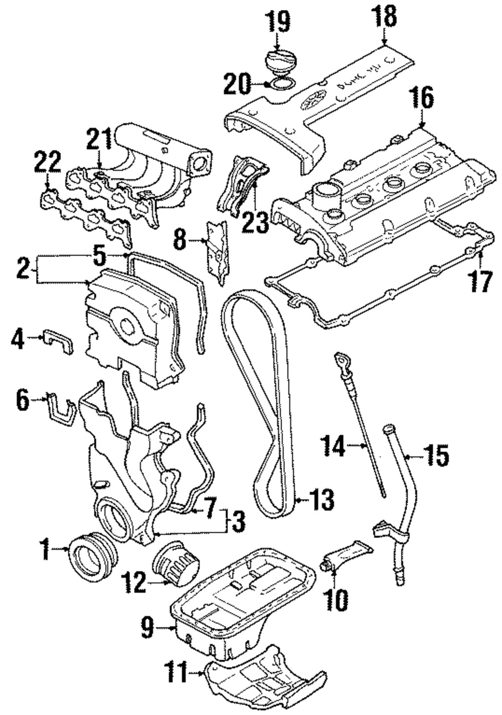 Genuine Hyundai 1997-2001 Tiburon Rear Cover 21371-23000