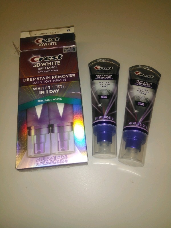 Crest 3D White Brilliance Deep Stain Remover Toothpaste Bold Mint 3.1 oz 2 Pack