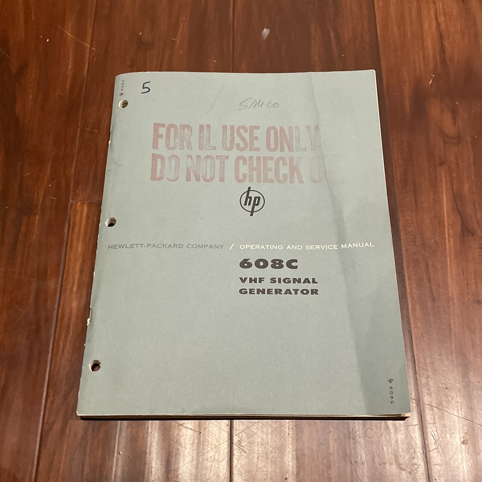 HP 608C VHF Signal Generator Operating & Service Manual 608C-901 Aug 1963