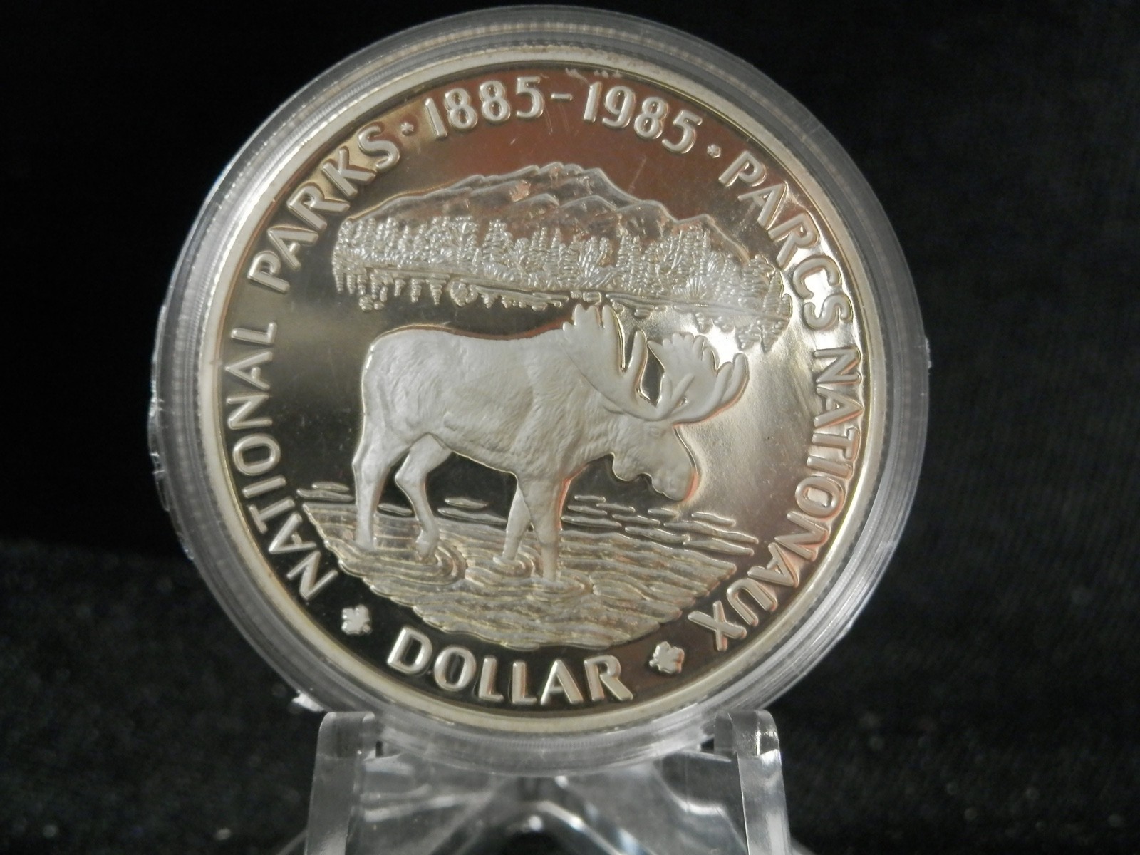 1985 Canada Silver Dollar National Parks Centennial Moose Commemorative Proof