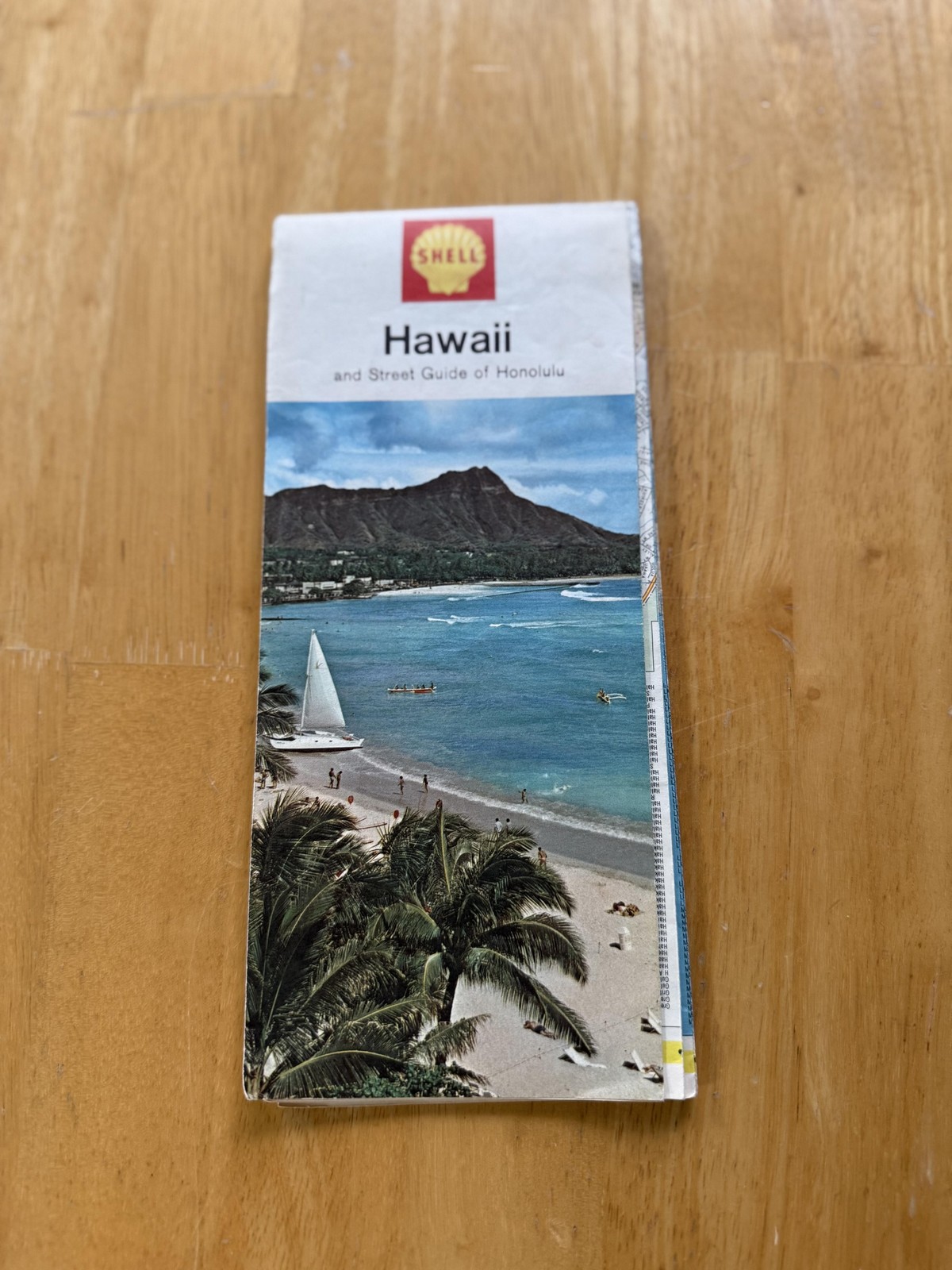 Vintage Shell Hawaii Street Guide Honolulu Road Map Travel Folded Brochure USA