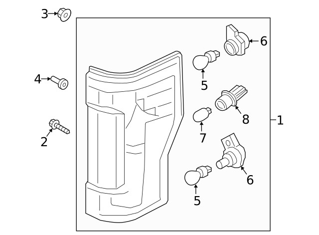 Genuine Ford Backup Lamp Bulb Socket HC3Z13411A