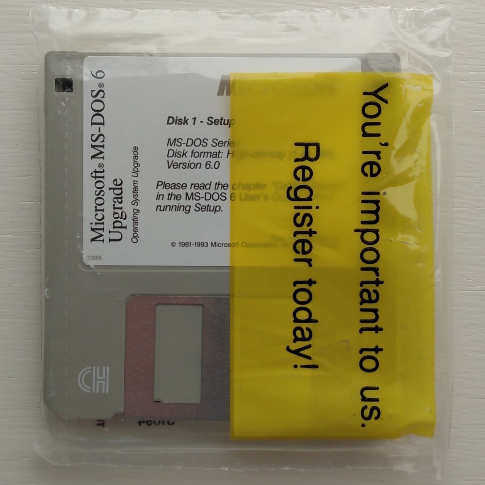 Microsoft MS-DOS version 6.0 upgrade 1.44 MB 3.5" floppy disks diskettes