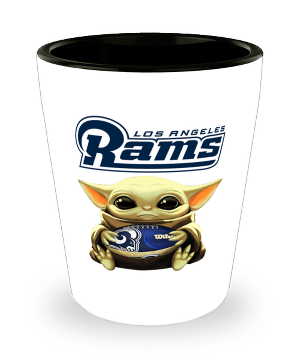 Los Angeles RAMS Baby Yoda Cute Funny RAMS Shot Glass Christmas Gift