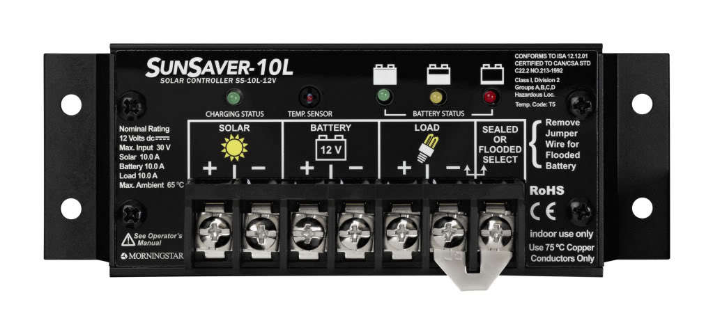 Morningstar SS-10L-12V SunSaver 10A Solar Charge Controller  12V  LVD  PWM