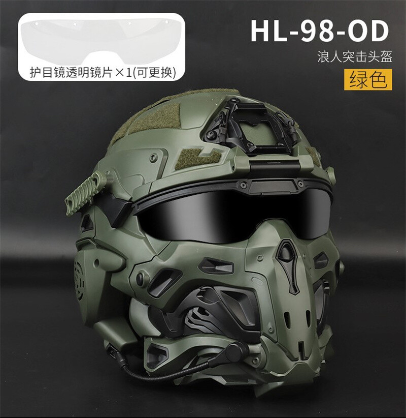 Tactical Assault Helmet Airsoft Military Full Mask Goggles Modular Protective
