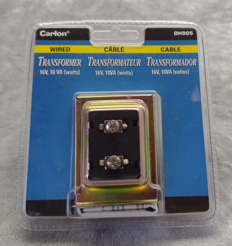 Carlon DH905 16VAC Transformer 10 Watts Chimes Bells Buzzers Other New Sealed