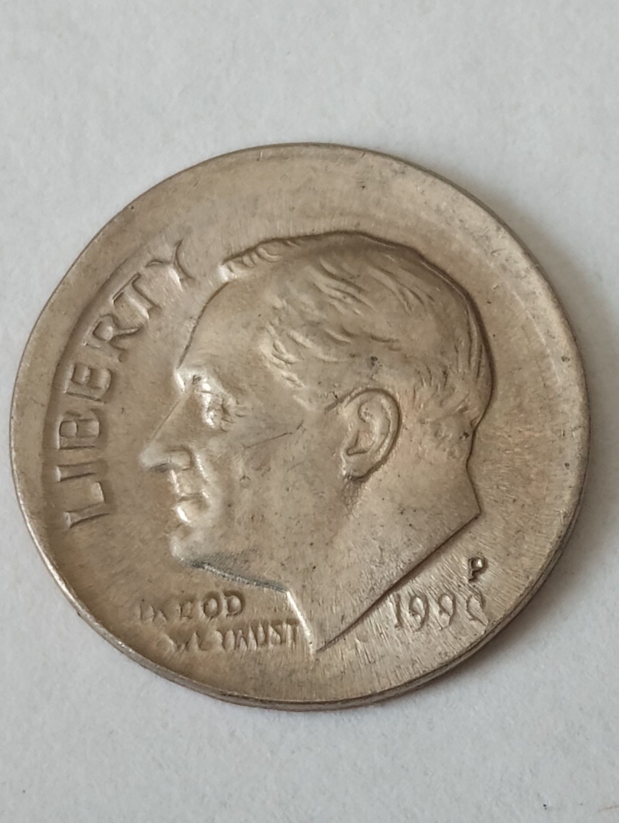 1996 Uncirculated Jefferson Dime Struck Off Center
