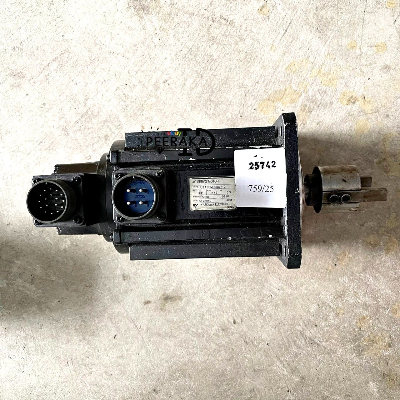 USASEM-08CY13 Servo Motor YASKAWA ,771w, 3000r/min, Tested,  Free ship #04706