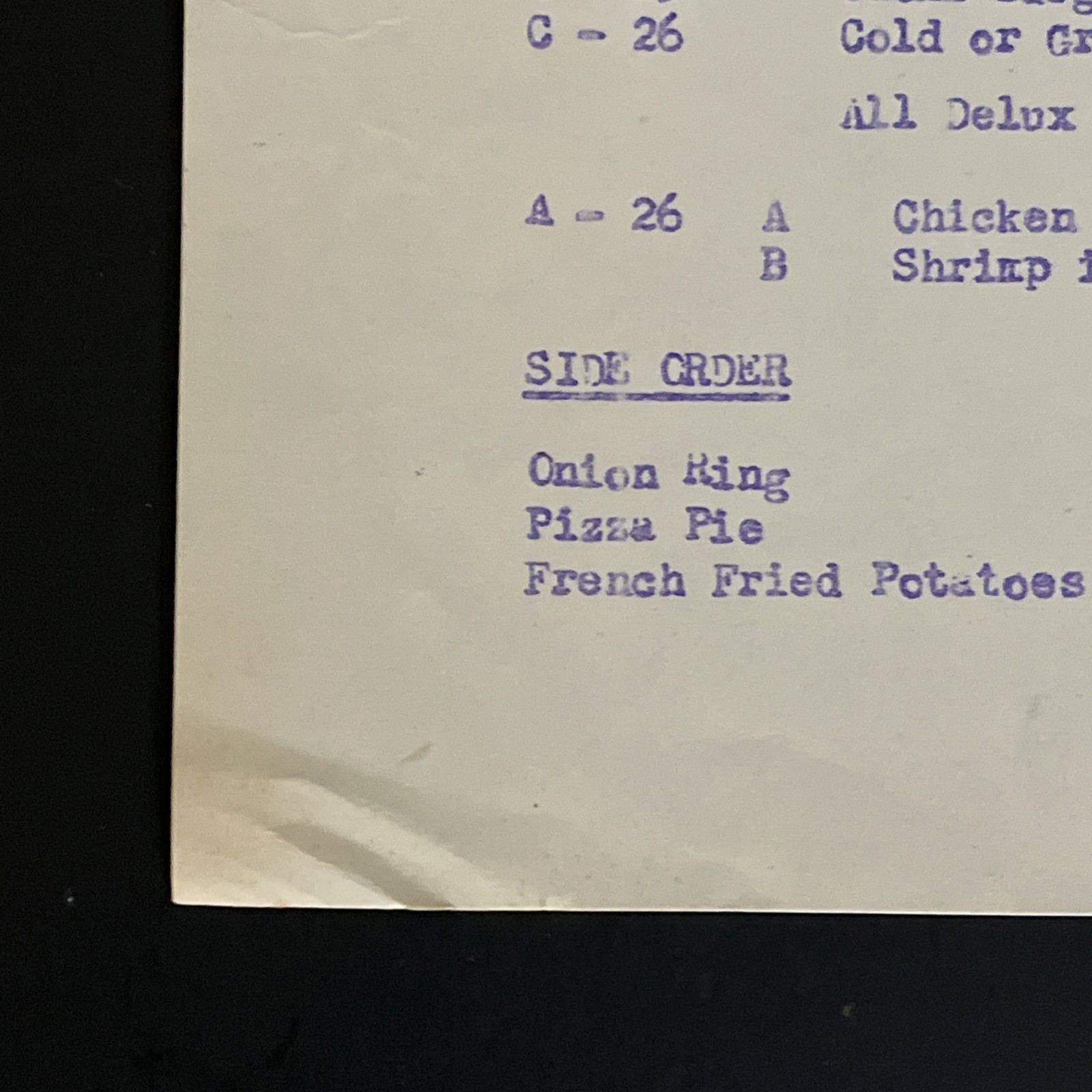 Kanto Base Japan Command NCO Open Mess Menu 1964