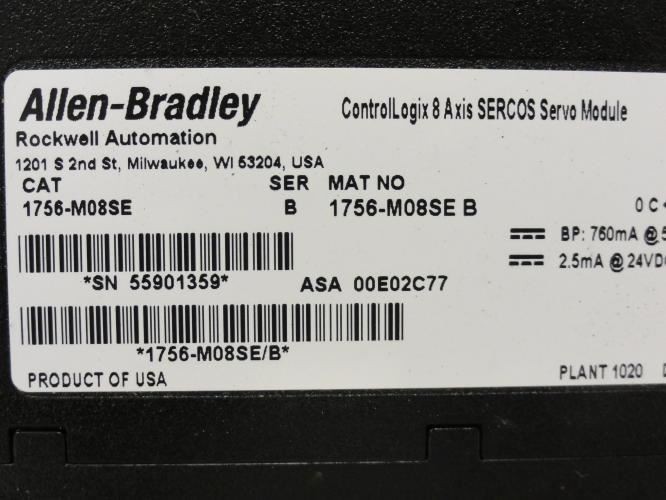 194349 Old-Stock; Allen-Bradley 1756-M08SE Interface Module; 2.5mA; 24VDC