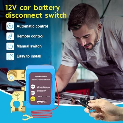 Smart Battery Disconnect Switch 12V 240A - Remote Kill Switch Side Installation