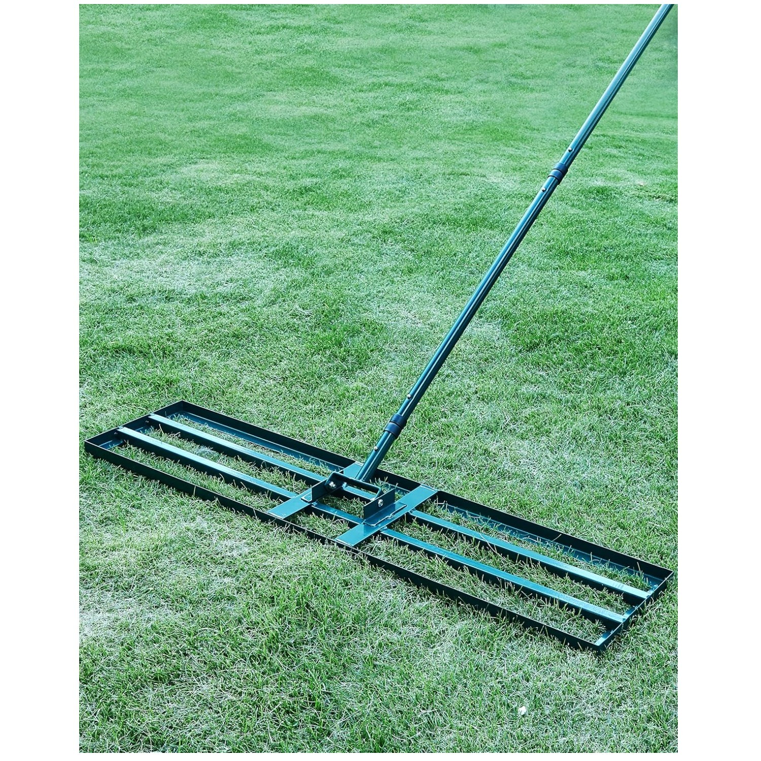 Adjustable 78" Long Handle Lawn Leveling Rake, 45"x10" Plate