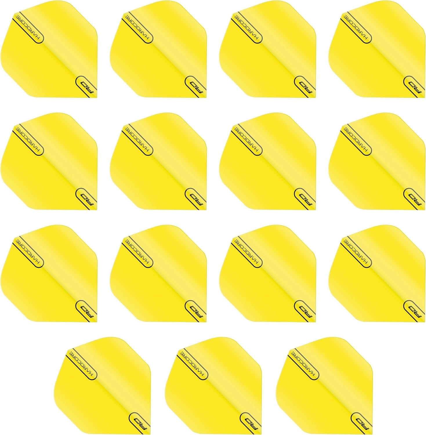 Hardcore Fluoro Yellow Extra Thick Standard Dart Flights - 5 Sets Per Pack 15...