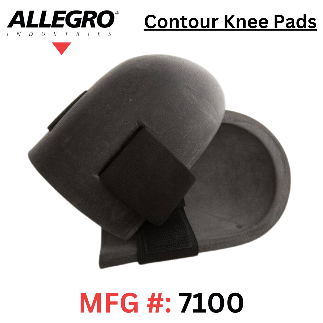 Contour Knee Pad for hard & wet surfaces (Allegro #7100) - Hook & Loop Closure