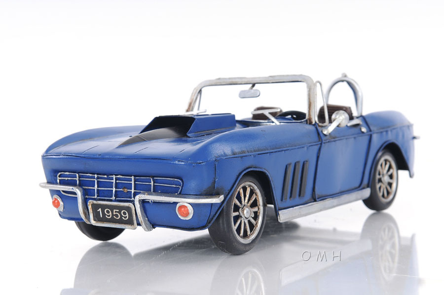 1960s Chevrolet Corvette Stingray Metal Car Model 18" Automobile Decor New