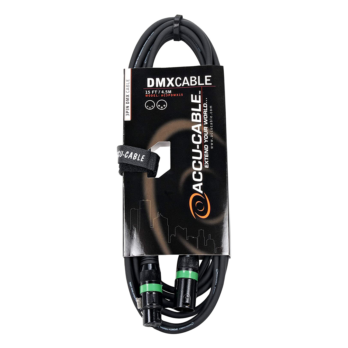 Accu-Cable 3-Pin DMX Cable - 15 ft