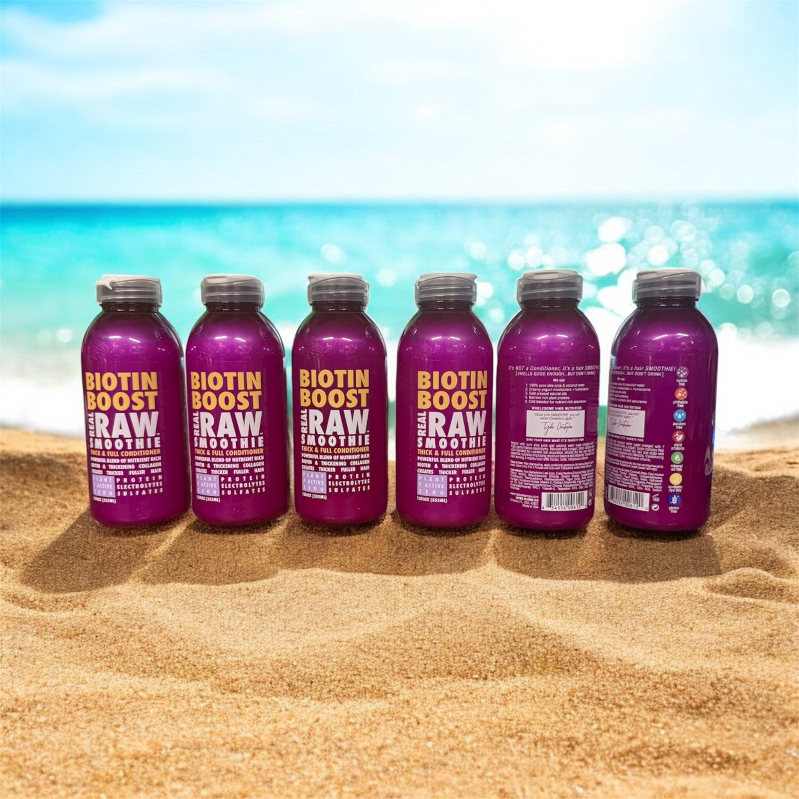 Real Raw Biotin Boost Smoothie Thick & Full Conditioner 6 Packs - 12 oz Each